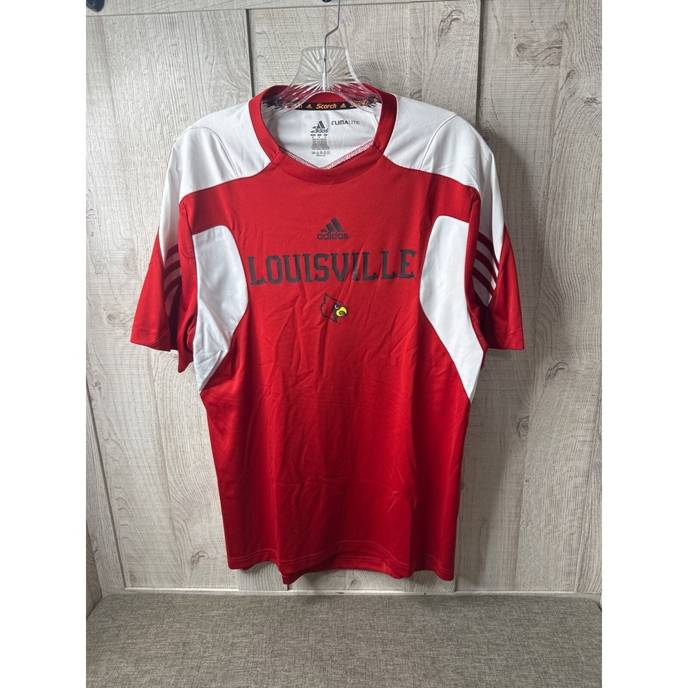 Adidas Louisville Cardinals Red & White Climalite Sports Shirt Size Adult Medium
